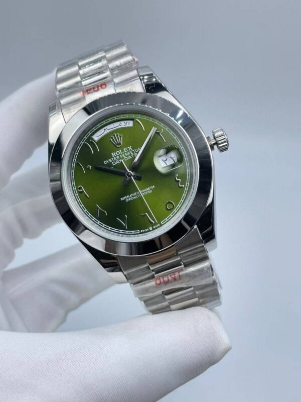 New full diamond Arabic numeral day and date calendar, 41mm