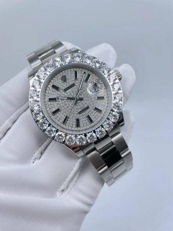 Rolex large diamond bezel with star-shaped design, size 41mm