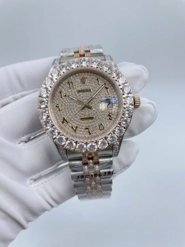 Rolex watch strap set with diamonds, starry dial, 41mm