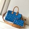 Model number M14074 - Blue color. This Speedy P9 Bandoulière 30 handbag measures 32 x 22.5 x 18 centimeters (length x height x width).