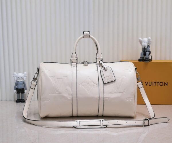 N44810 45532 upgraded version 45cm imported top-grade cowhide black patterned travel bag 45x 27x 20cm (length x height x width)