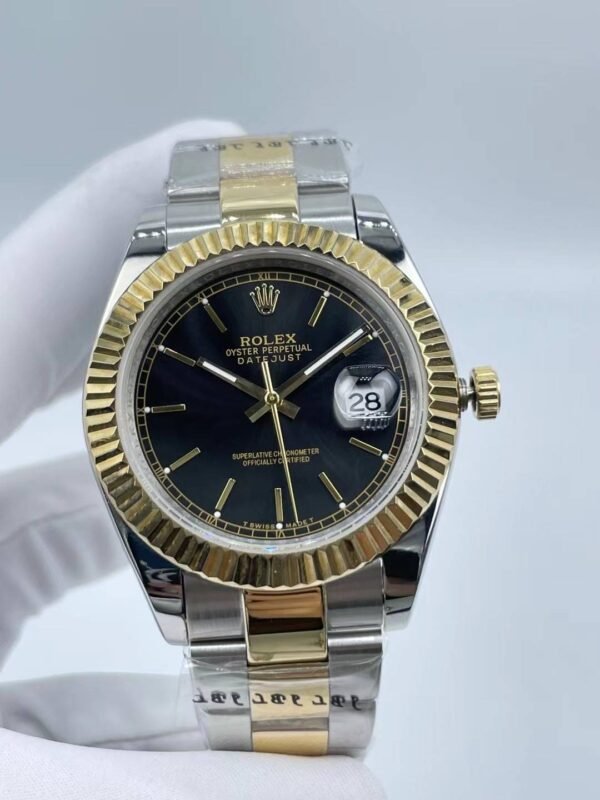 Rolex New Logarithmic Beveled Edge Dial, Size 41mm (Small Head Grain Strap)