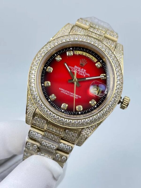 Rolex's new model with full diamond double calendar display, size 41mm