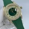 New dual-calendar green digital diamond surface, green tape  36mm