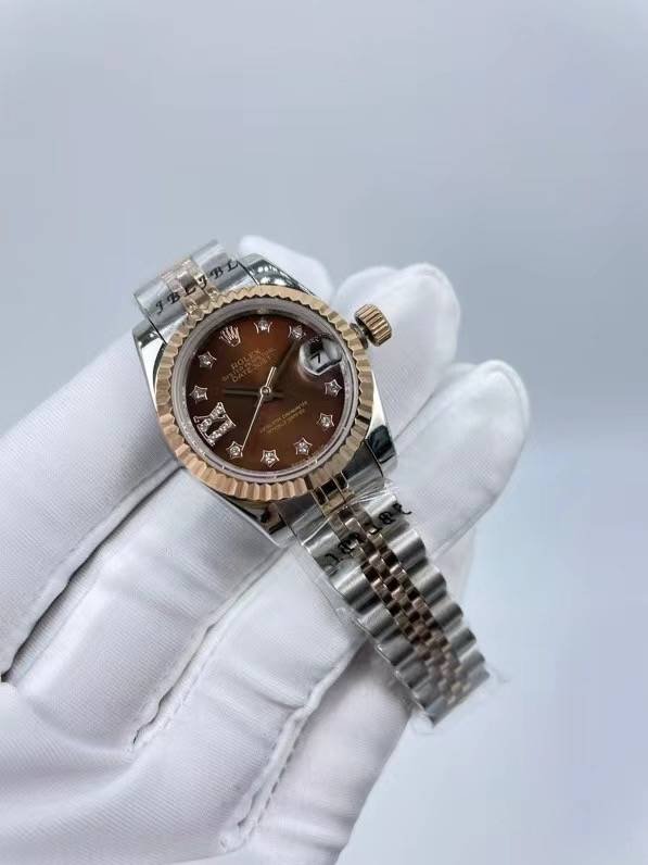 Rolex women's model with beaded star-shaped diamonds, size 26mm