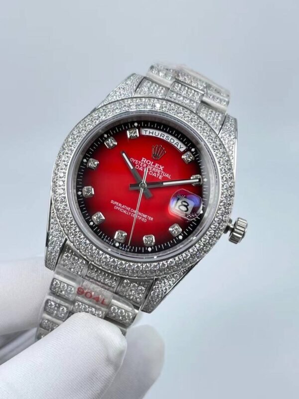 Rolex's new model with full diamond double calendar display, size 41mm