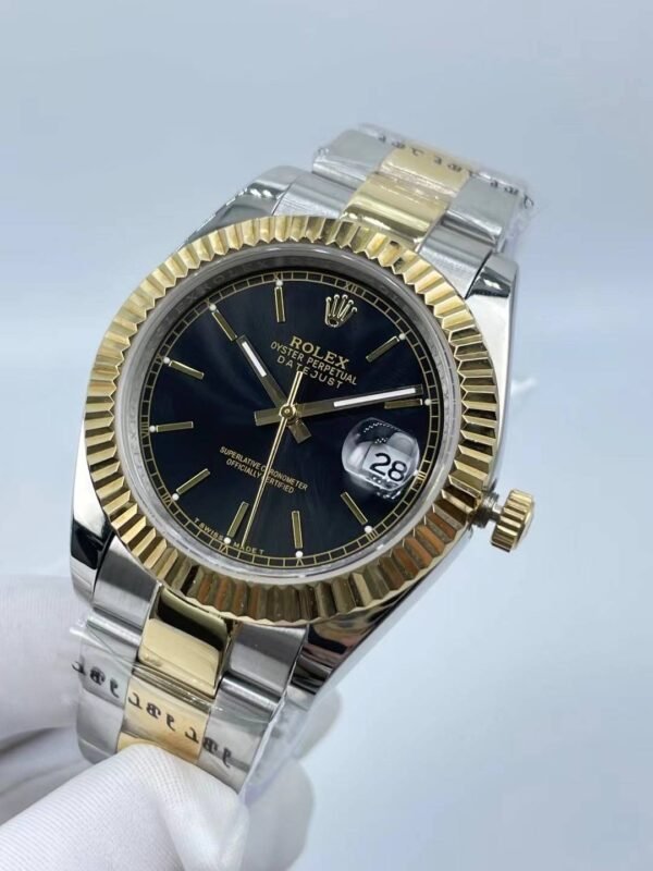 Rolex New Logarithmic Beveled Edge Dial, Size 41mm (Small Head Grain Strap)