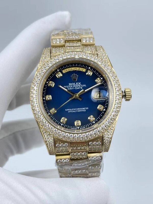 Rolex's new model with full diamond double calendar display, size 41mm