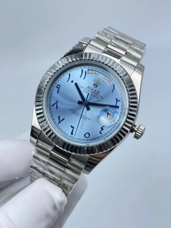 New Rolex model with Arabic numerals and Sunday calendar,  41mm