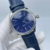 Blue dial, silver case, blue strap  39mm
