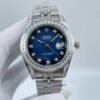 Rolex new model with a 5-bead set crystal bezel, size 41mm