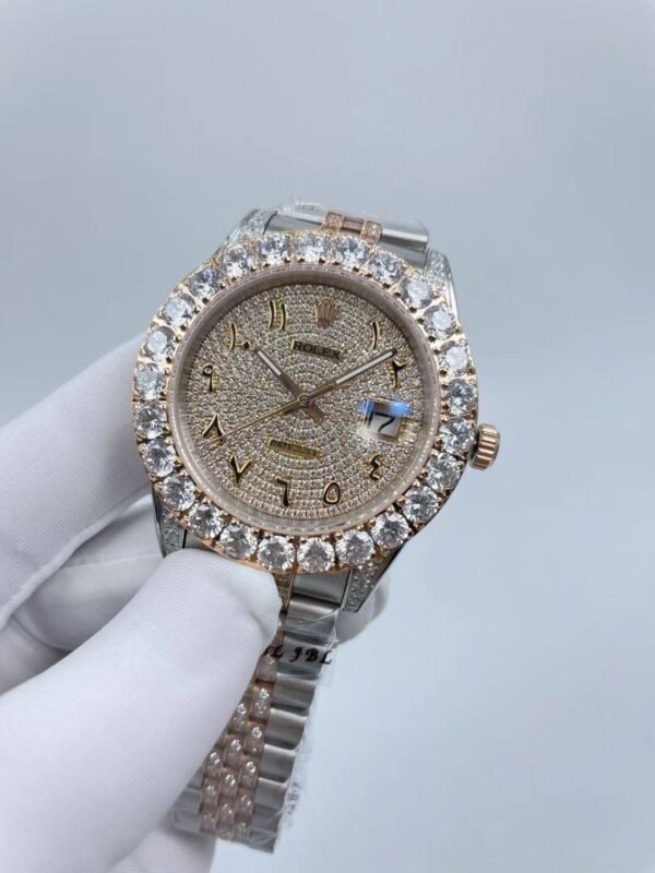 Rolex watch strap set with diamonds, starry dial, 41mm