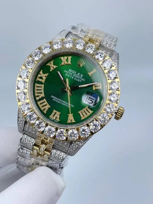 Rolex's new full-diamond large-diameter bezel, single calendar Roman numeral face, size 43mm