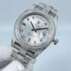 Rolex new model with double row diamond bezel, double calendar, six-nine dial, size 41mm