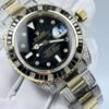 The new Rolex SUB model with a sapphire crystal face, size 40mm. The new strap design: diamonds on both sides + shiny center.