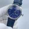 Blue dial, silver case, blue strap  39mm