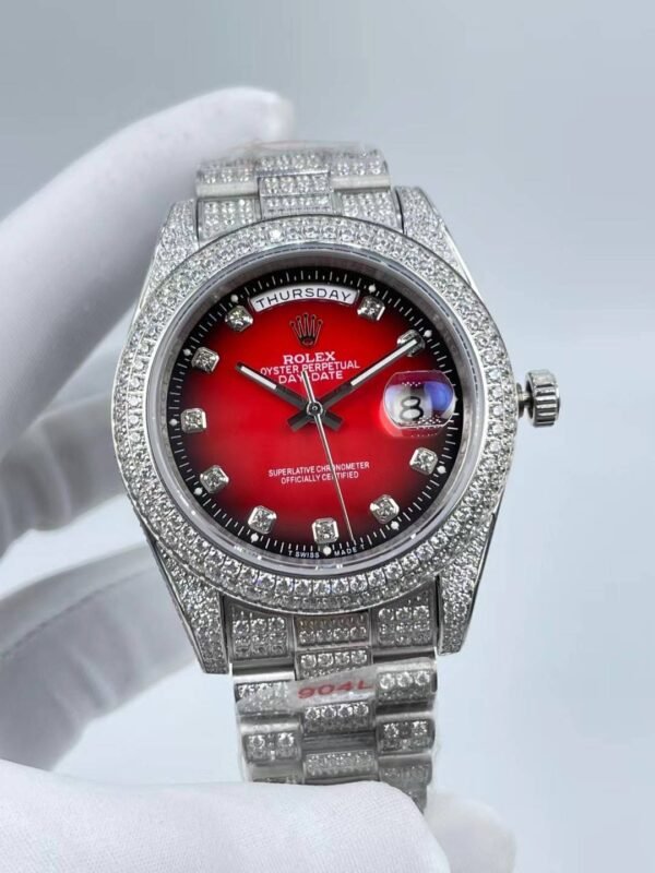 Rolex's new model with full diamond double calendar display, size 41mm