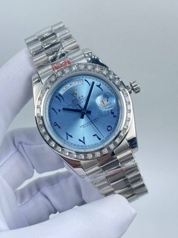 New Rolex model with Arabic numerals and Sunday calendar,  41mm