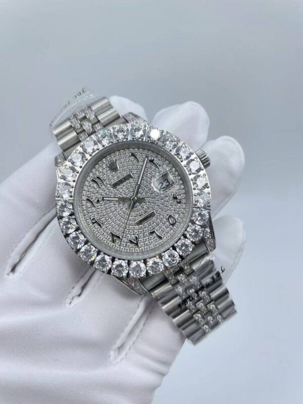 Rolex watch strap set with diamonds, starry dial, 41mm