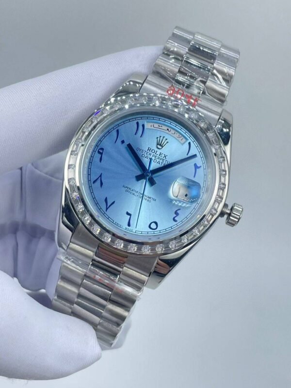 New Rolex model with Arabic numerals and Sunday calendar,  41mm