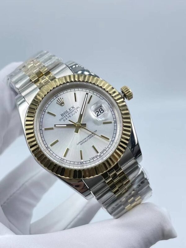 Rolex New Logarithmic Beveled Edge Dial, Size 41mm (Small Head Grain Strap)