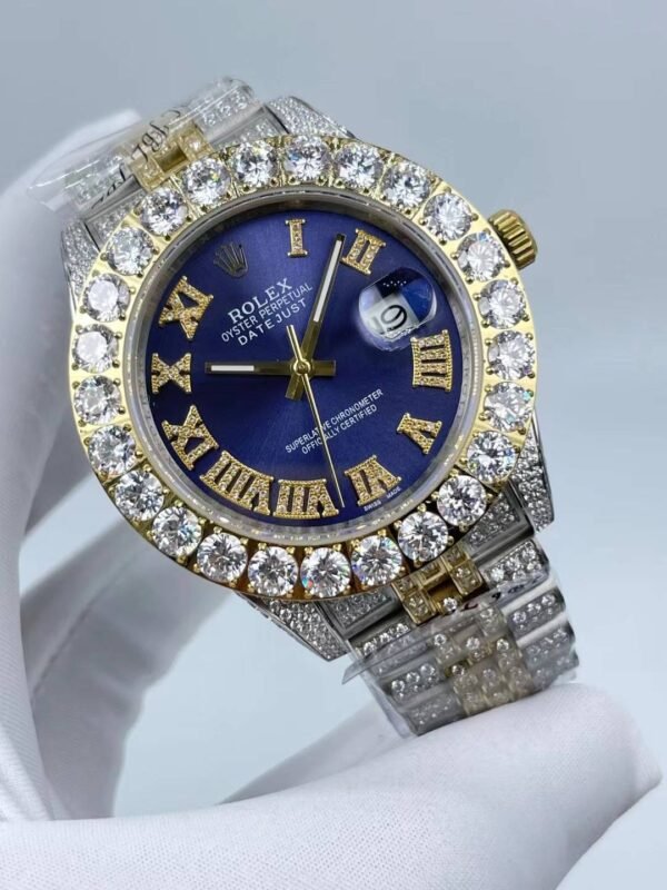 Rolex's new full-diamond large-diameter bezel, single calendar Roman numeral face, size 43mm