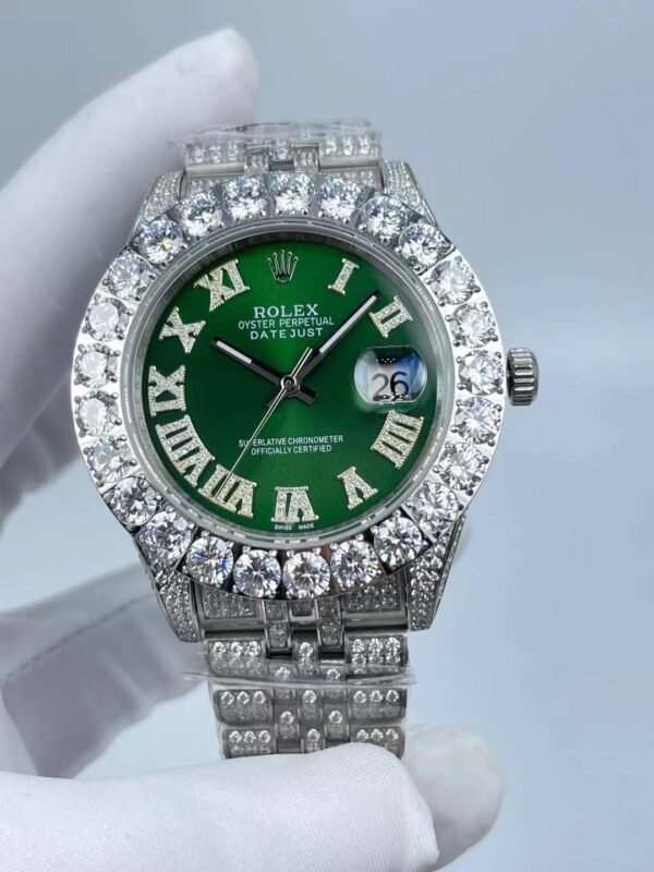 Rolex's new full-diamond large-diameter bezel, single calendar Roman numeral face, size 43mm