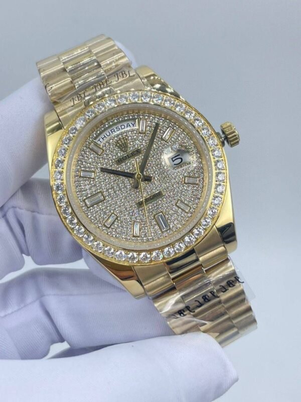 New Rolex Day-Date model with star-shaped diamond inlays on the dial, 41mm