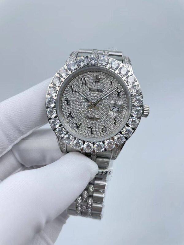 Rolex watch strap set with diamonds, starry dial, 41mm