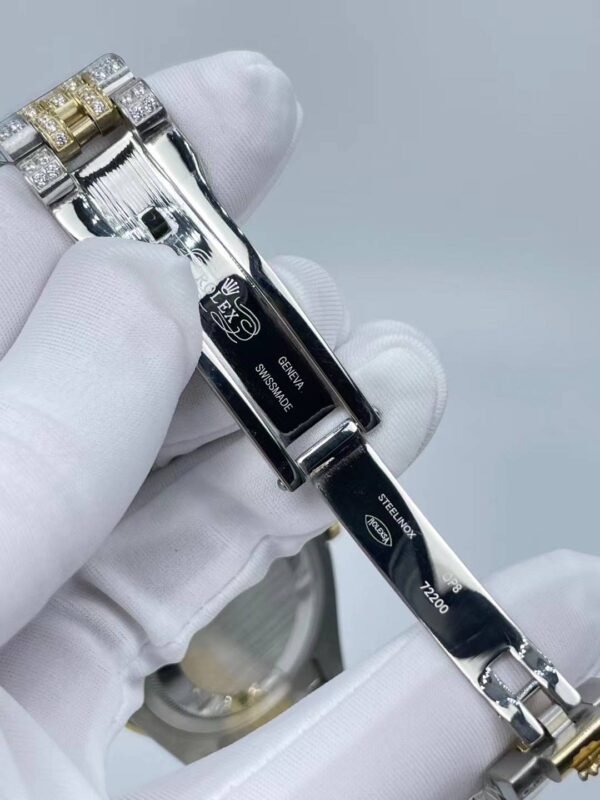 Rolex's new full-diamond large-diameter bezel, with colorful Arabic numerals in a starburst pattern, measures 43mm.