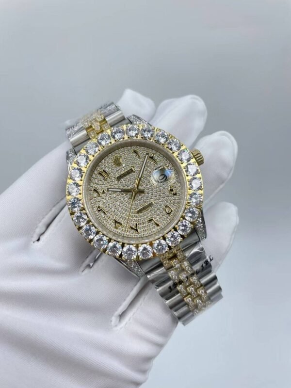 Rolex watch strap set with diamonds, starry dial, 41mm