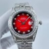 Rolex new model with a 5-bead set crystal bezel, size 41mm