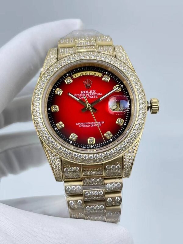 Rolex's new model with full diamond double calendar display, size 41mm