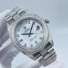 Rolex new model with double row diamond bezel, double calendar, six-nine dial, size 41mm