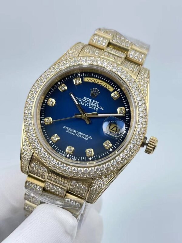Rolex's new model with full diamond double calendar display, size 41mm