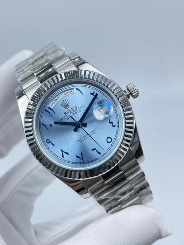 New Rolex model with Arabic numerals and Sunday calendar,  41mm