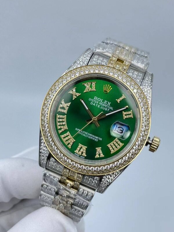 New full-diamond Roman-style logotype with diamond surface  41mm