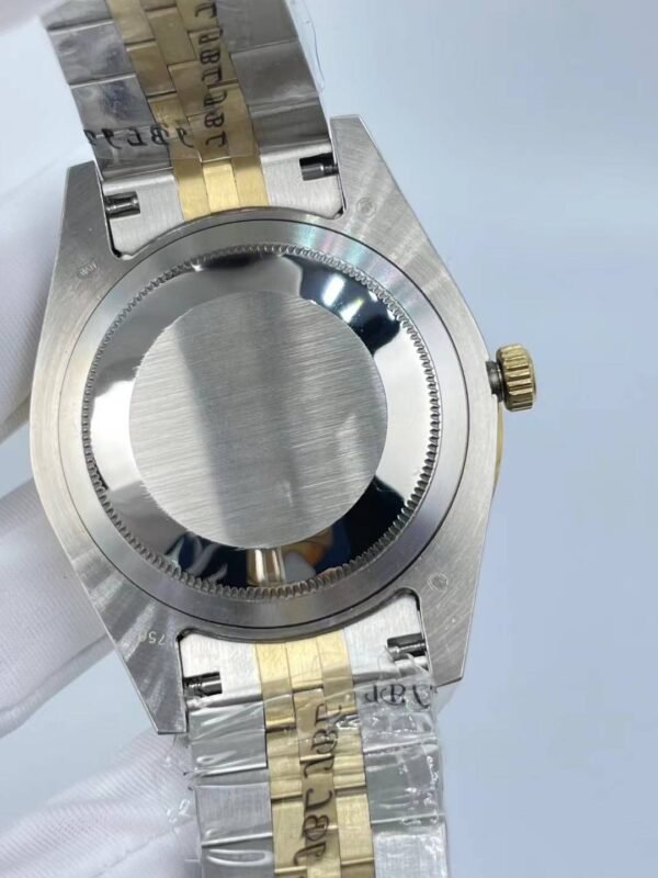 Rolex's new full-diamond large-diameter bezel, with colorful Arabic numerals in a starburst pattern, measures 43mm.