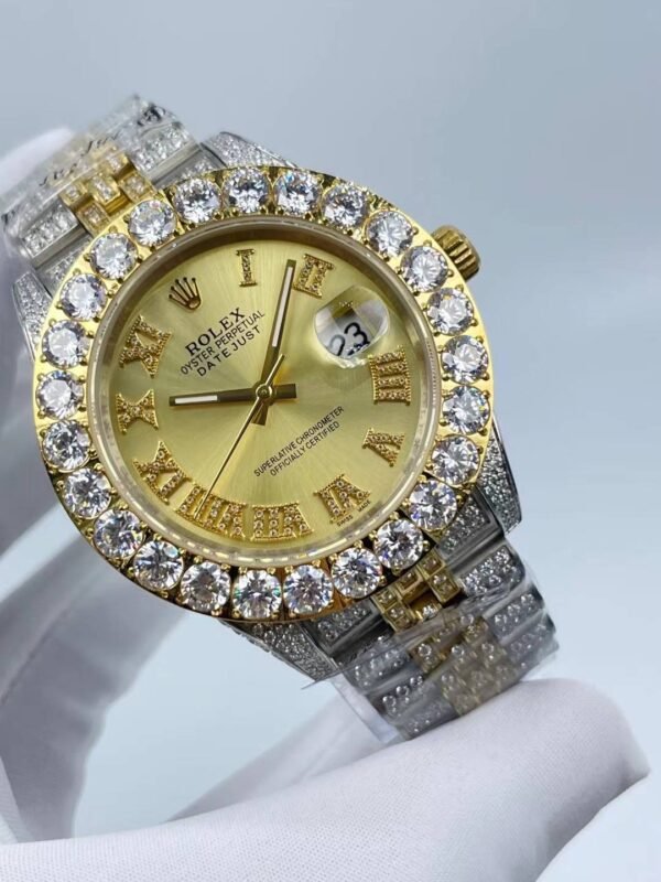 Rolex's new full-diamond large-diameter bezel, single calendar Roman numeral face, size 43mm