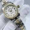 Rolex women's model with beaded bezel and Roman numerals, size 26mm