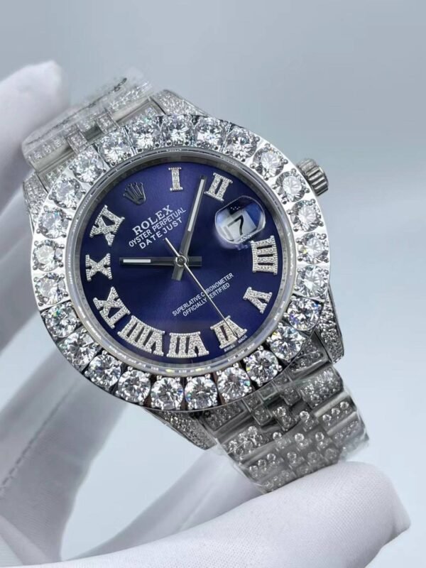 Rolex's new full-diamond large-diameter bezel, single calendar Roman numeral face, size 43mm