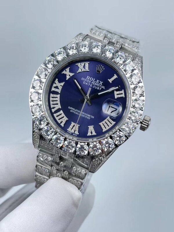 Rolex's new full-diamond large-diameter bezel, single calendar Roman numeral face, size 43mm