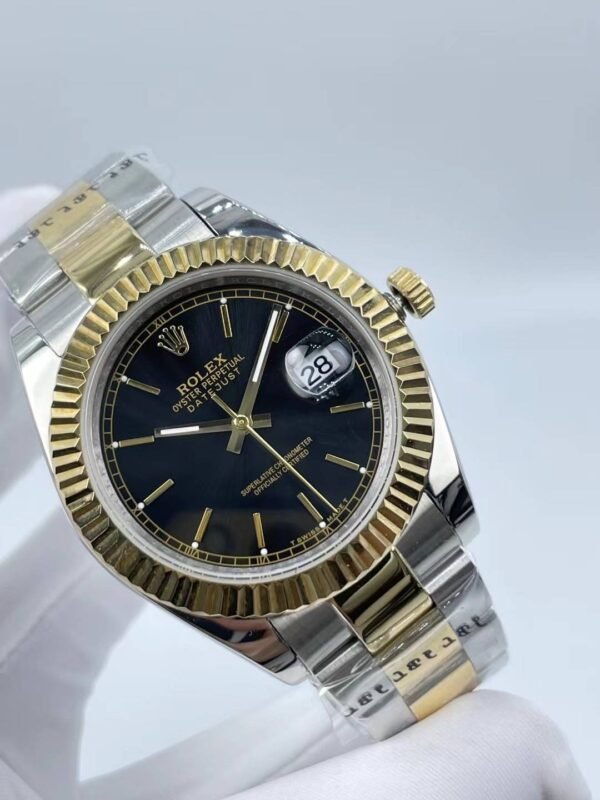 Rolex New Logarithmic Beveled Edge Dial, Size 41mm (Small Head Grain Strap)