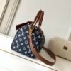 Model number M15282 - Blue fabric Speedy P9 Bandoulière 30 handbag          32 x 22.5 x 18 cm (length x height x width)