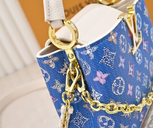 M12947 This Capucines mini handbag measures 21 x 14 x 8.0 cm (length x height x width)