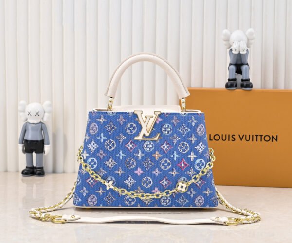 M12948 This Capucines BB handbag measures 27 x 18 x 9 centimeters (length x height x width)