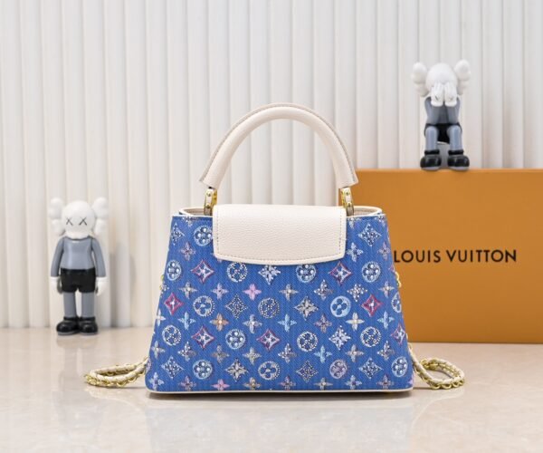 M12948 This Capucines BB handbag measures 27 x 18 x 9 centimeters (length x height x width)