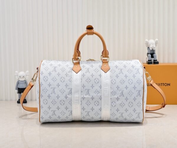 【M14838 White】41418, 41416 This model Keepall Bandoulière 45 travel bag, 27 x 20 x 45 cm (height x width x length)