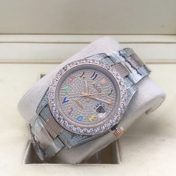 Rolex new bezel (3.55mm diamonds) starburst Arabic numerals design, size 41mm