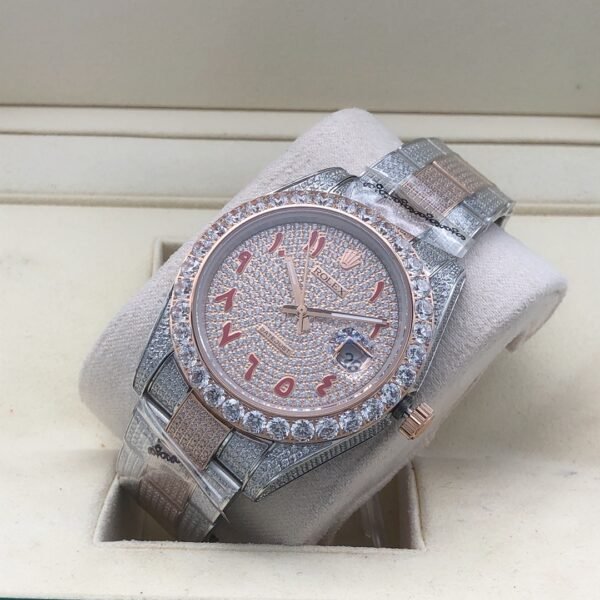 Rolex new bezel (3.55mm diamonds) starburst Arabic numerals design, size 41mm